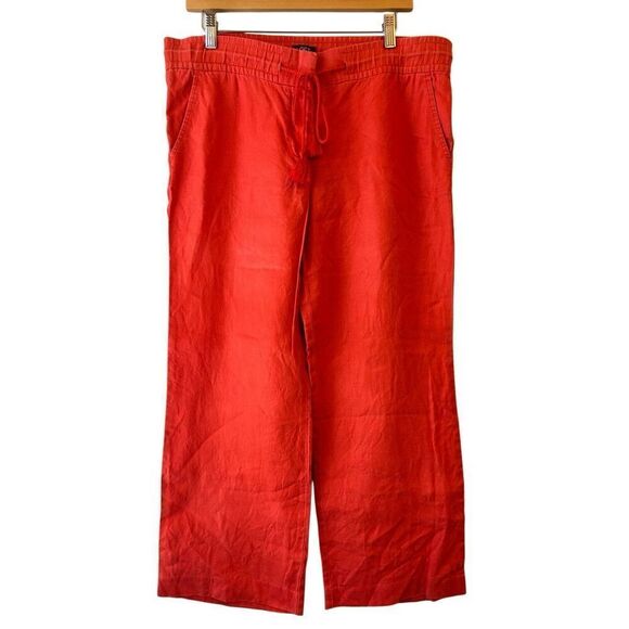 LOFT Wide-leg 100% Linen Pants oversized 6 Petite colorful - Picture 1 of 9